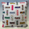 Scrappy quilted cushion