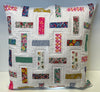 Scrappy quilted cushion